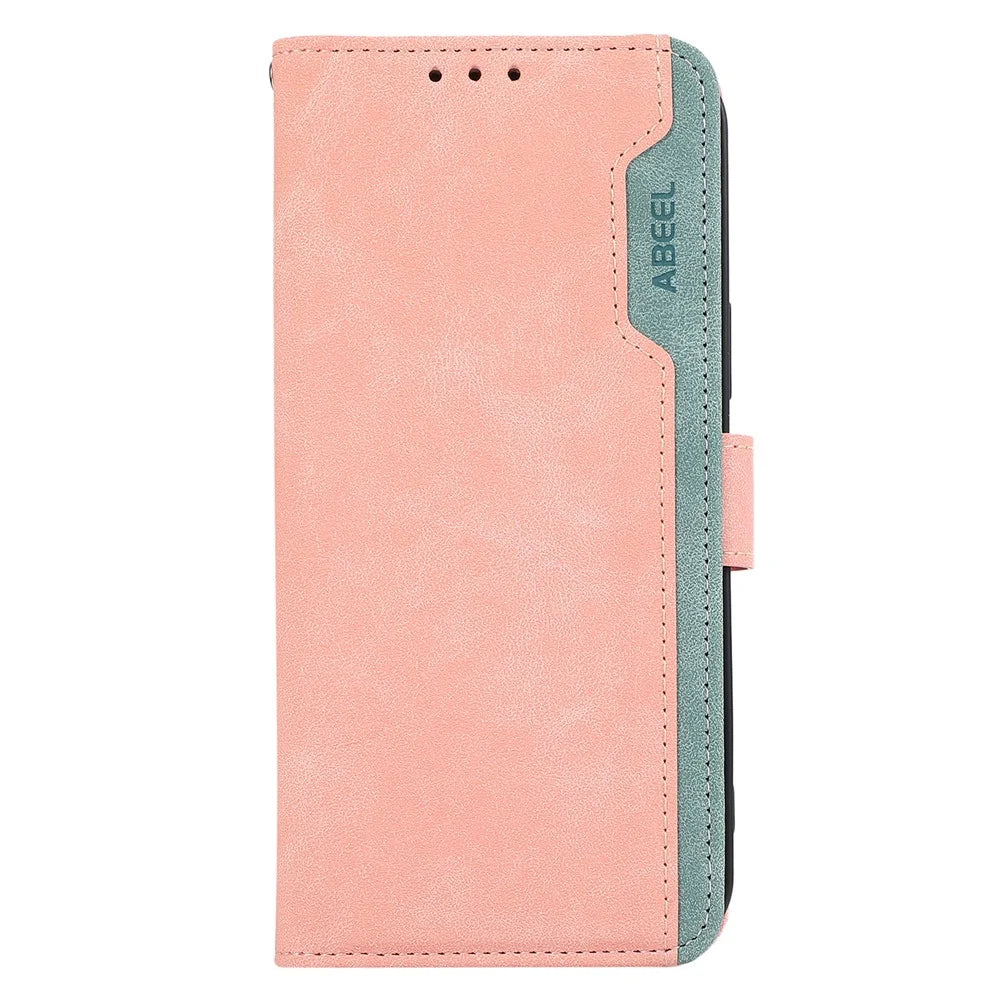 ABEEL For iPhone 13 Pro Max Case with RFID Blocking Leather Wallet Flip Folio Stand Phone Cover - Pink - 6