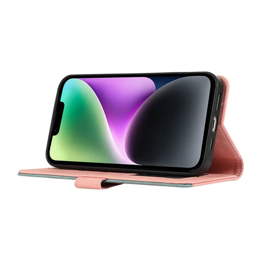 ABEEL For iPhone 14 Plus Wallet Case PU Leather RFID Blocking Flip Shockproof Phone Cover - Pink - 2