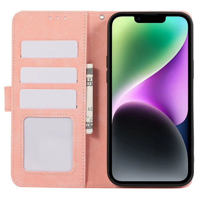 ABEEL For iPhone 14 Plus Wallet Case PU Leather RFID Blocking Flip Shockproof Phone Cover - Pink - 3