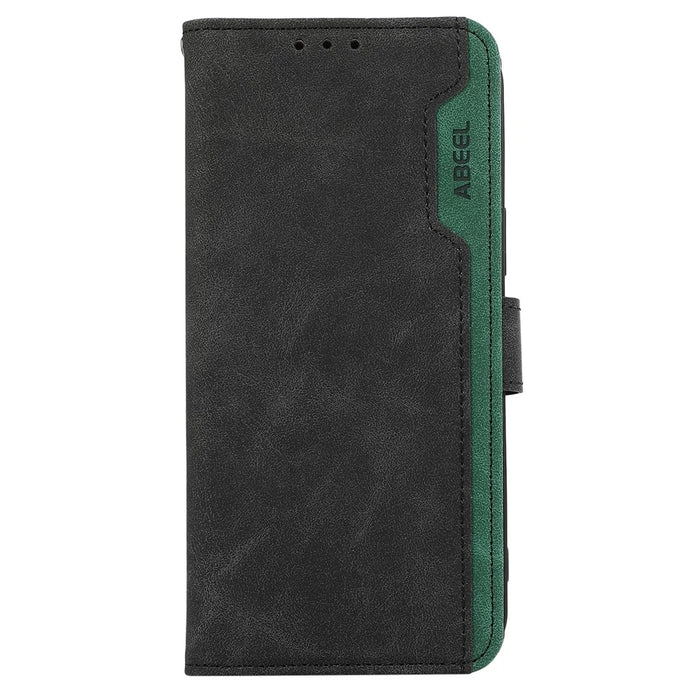 ABEEL For iPhone 13 Pro Wallet Case RFID Blocking Splicing Color Leather Phone Cover - Black - 6