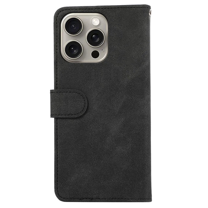 ABEEL For iPhone 13 Pro Wallet Case RFID Blocking Splicing Color Leather Phone Cover - Black - 7