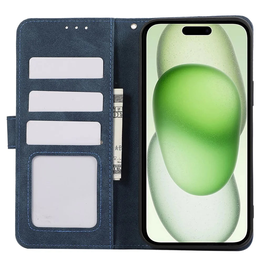 ABEEL For iPhone 15 Plus Phone Cover Color Matching RFID Blocking Card Slots Case - Blue - 2