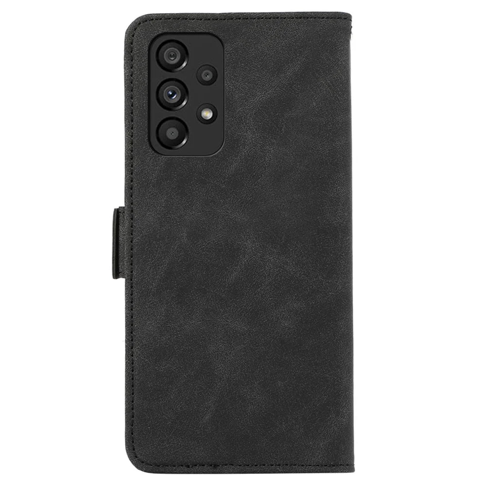 ABEEL For Samsung Galaxy A33 5G Case PU Leather RFID Blocking 3 Card Slots Stand Phone Cover - Black - 7