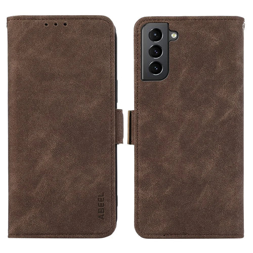 ABEEL For Samsung Galaxy S21 4G / 5G Case Wallet Leather Cover RFID Blocking Funtion - Brown - 1