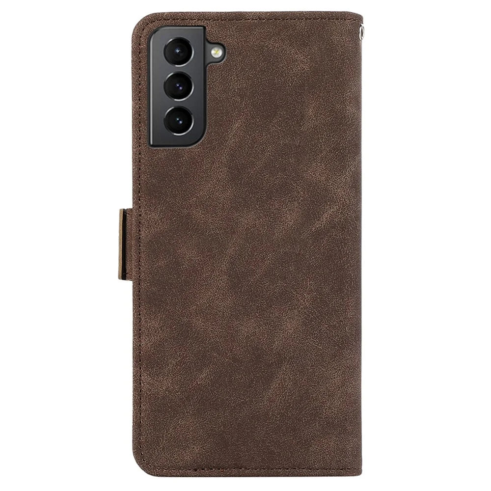 ABEEL For Samsung Galaxy S21 4G / 5G Case Wallet Leather Cover RFID Blocking Funtion - Brown - 7
