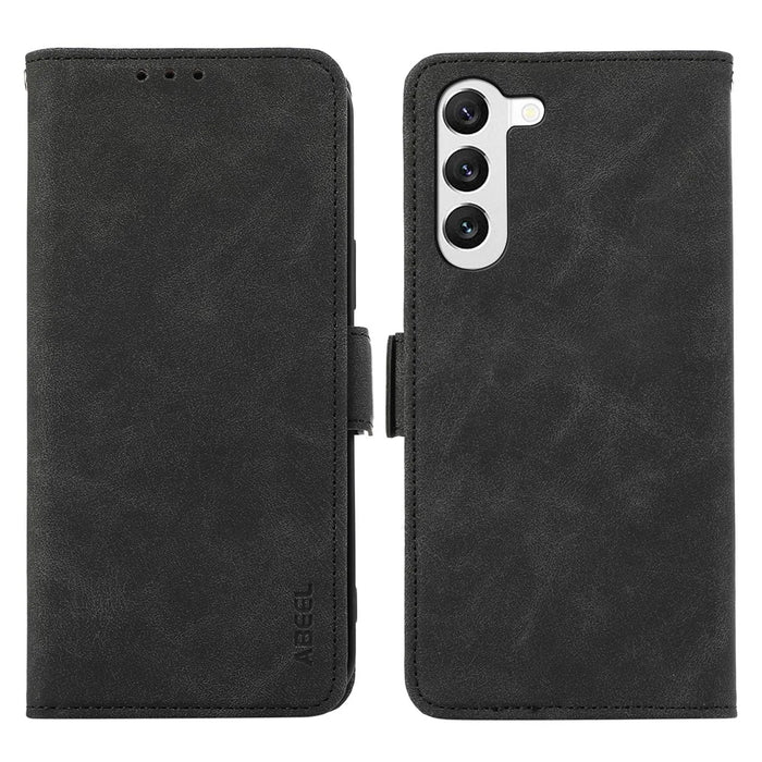 ABEEL For Samsung Galaxy S23+ Leather Case RFID Blocking Wallet Phone Cover Side Magnetic Clasp - Black - 1