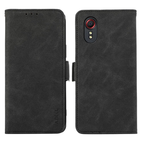 ABEEL For Samsung Galaxy Xcover 5 Case RFID Blocking Leather Phone Cover with Side Magnetic Clasp - Black - 1