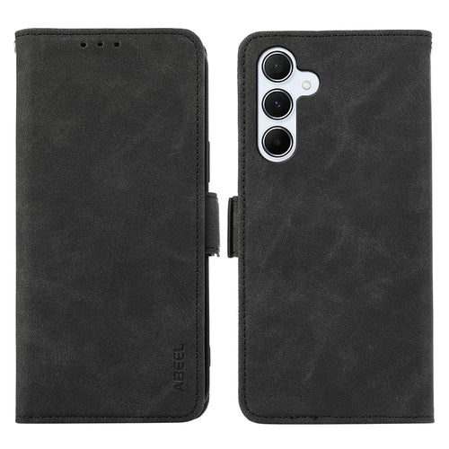 ABEEL For Samsung Galaxy A34 5G PU Leather Protective Cover RFID Blocking Stand Phone Case - Black - 1