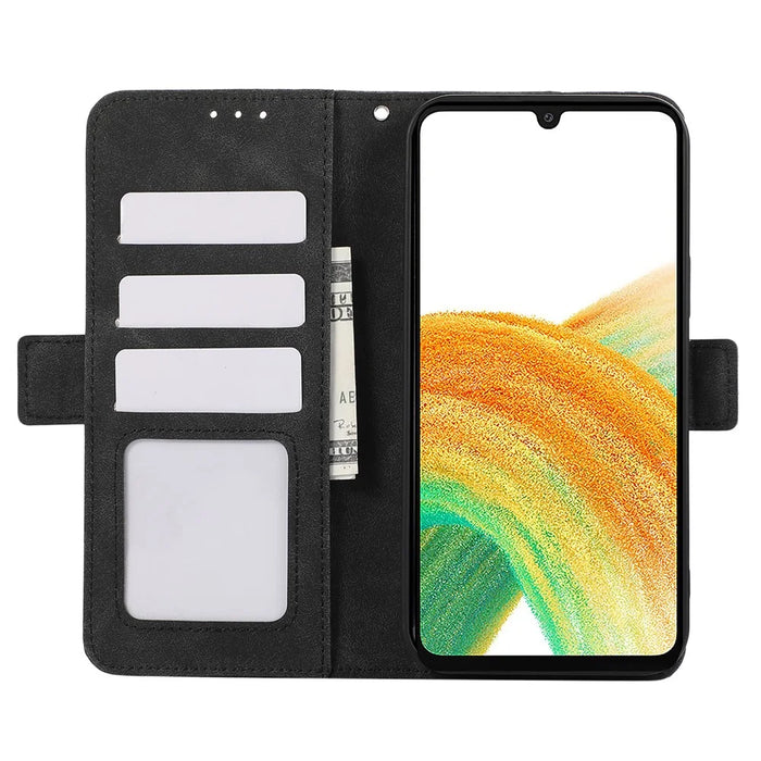 ABEEL For Samsung Galaxy A34 5G PU Leather Protective Cover RFID Blocking Stand Phone Case - Black - 2