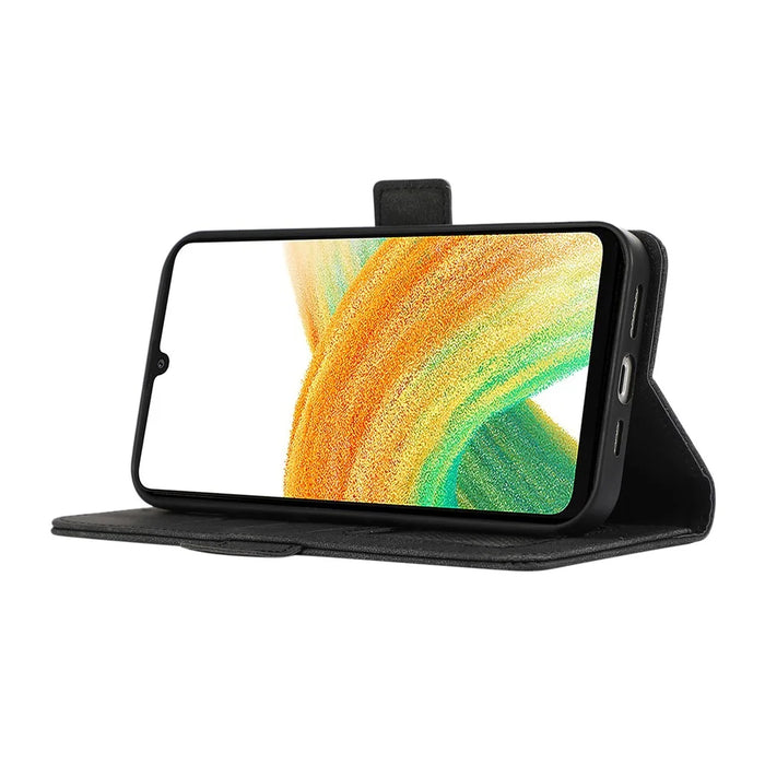 ABEEL For Samsung Galaxy A34 5G PU Leather Protective Cover RFID Blocking Stand Phone Case - Black - 3
