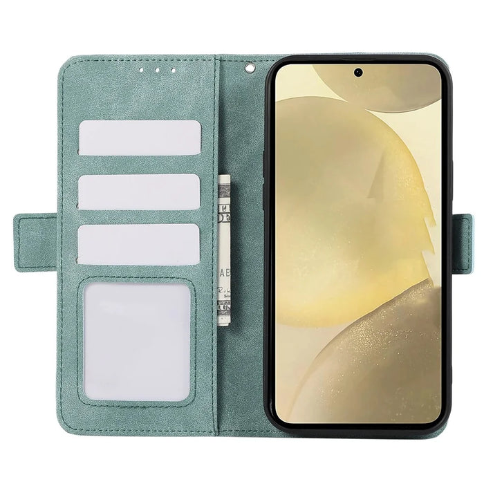 ABEEL For Samsung Galaxy S22 Ultra 5G Phone Case PU Leather Protective Cover RFID Blocking Stand - Baby Blue - 2