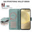 ABEEL For Samsung Galaxy S22 Ultra 5G Phone Case PU Leather Protective Cover RFID Blocking Stand - Baby Blue - 4