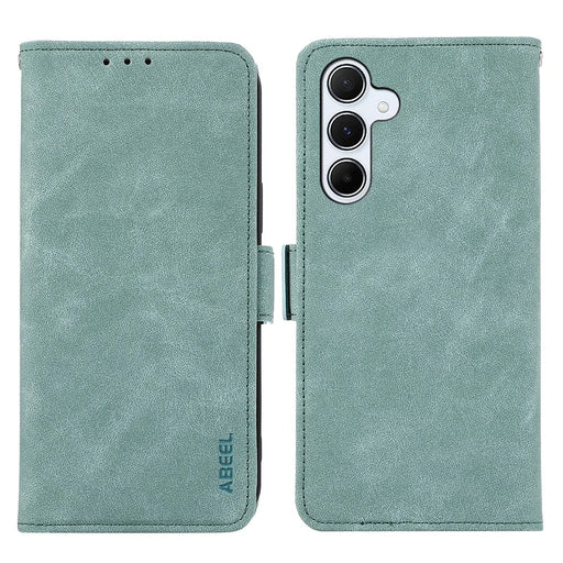 ABEEL Phone Cover for Samsung Galaxy S25 / S24 Wallet PU Leather RFID Blocking Flip Phone Stand Shell - Baby Blue - 1