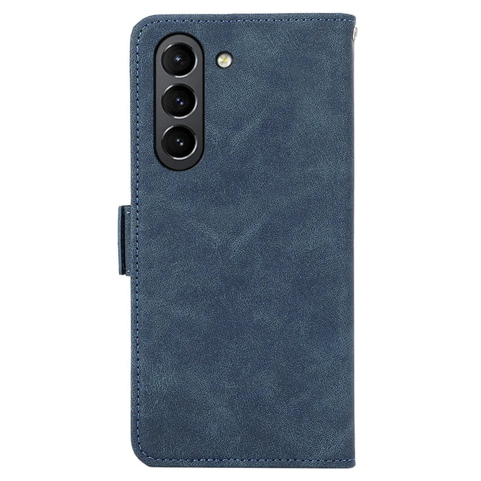 ABEEL Phone Cover for Samsung Galaxy S21 FE 5G Side Magnetic Clasp RFID Blocking Anti-scratch Leather Case - Blue - 7