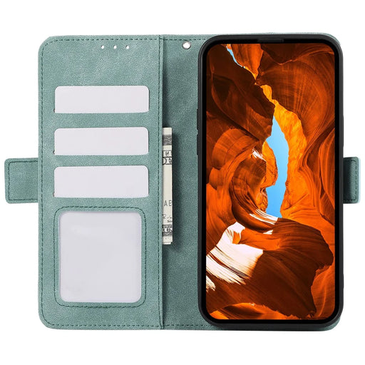 ABEEL For Samsung Galaxy S22 5G Case RFID Blocking Card Slots Leather Wallet Cover - Baby Blue - 2