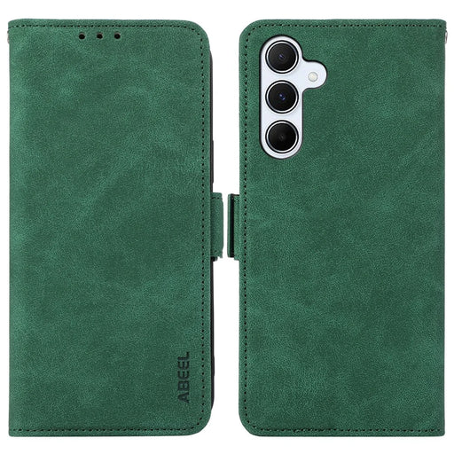 ABEEL For Samsung Galaxy S25+ / S24+ Phone Case Side Magnetic Clasp RFID Blocking Wallet Leather Cover - Green - 1