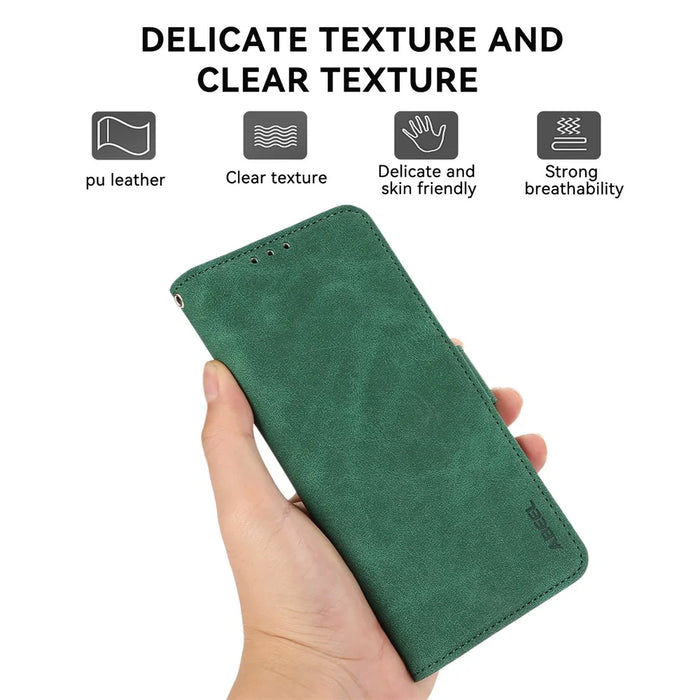 ABEEL For Samsung Galaxy S25+ / S24+ Phone Case Side Magnetic Clasp RFID Blocking Wallet Leather Cover - Green - 7