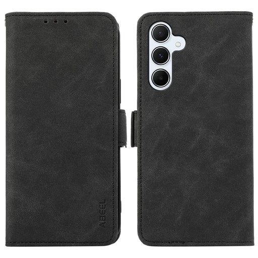 ABEEL For Samsung Galaxy S23 FE Case RFID Blocking Stand PU Leather Phone Cover - Black - 1