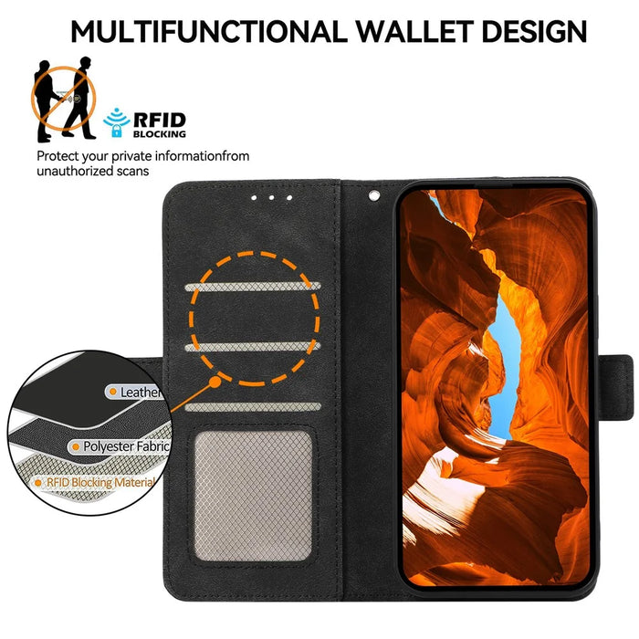 ABEEL For Samsung Galaxy A54 5G Case RFID Blocking Side Magnetic Clasp Phone Cover - Black - 4