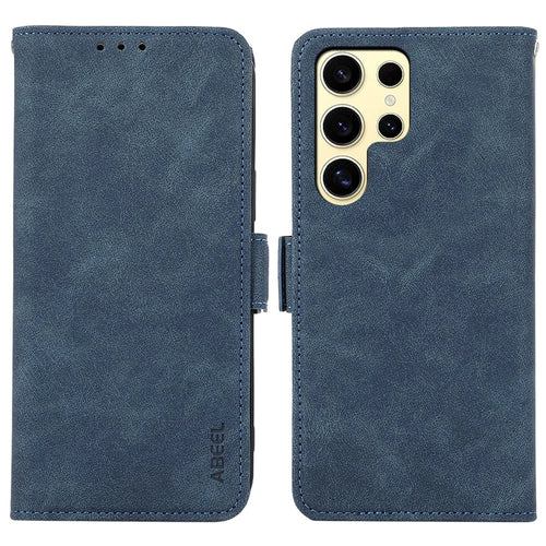 ABEEL For Samsung Galaxy S23 Ultra Case PU Leather Flip Book Protective Phone Cover RFID Blocking - Blue - 1