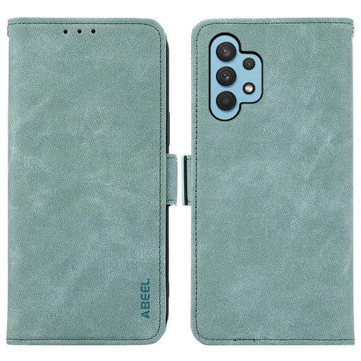 ABEEL For Samsung Galaxy A32 4G (EU Version) Case RFID Blocking Wallet Leather Stand Phone Cover - Baby Blue - 1