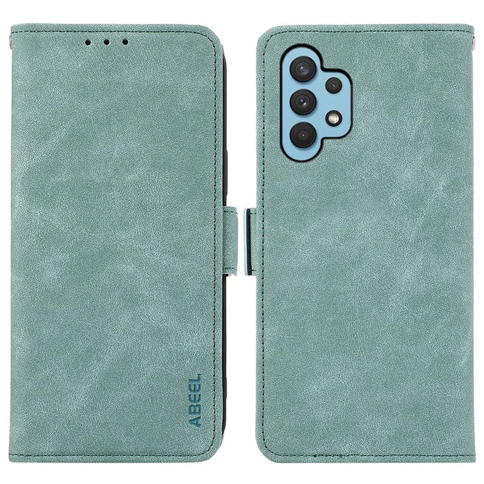 ABEEL For Samsung Galaxy A32 4G (EU Version) Case RFID Blocking Wallet Leather Stand Phone Cover - Baby Blue - 1