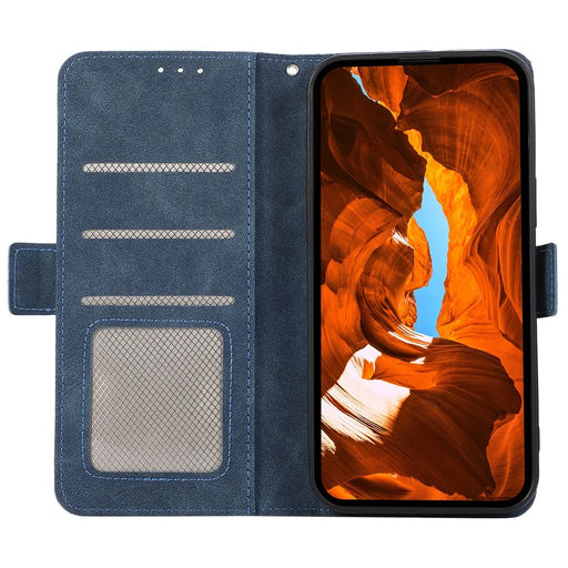 ABEEL For Samsung Galaxy A55 5G Case Side Magnetic Clasp RFID Blocking Wallet Leather Phone Cover - Blue - 2