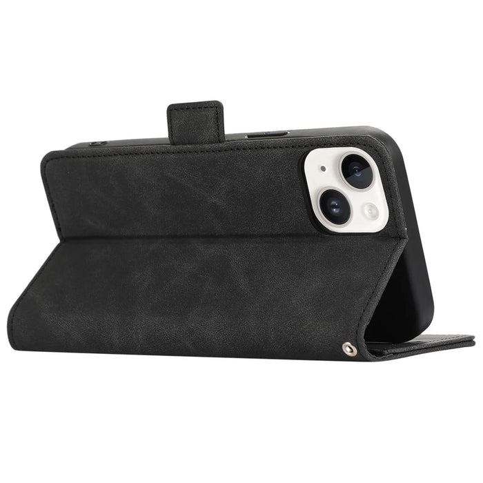 ABEEL For iPhone 14 Plus Wallet Case PU Leather RFID Blocking Phone Stand Cover - Black - 3