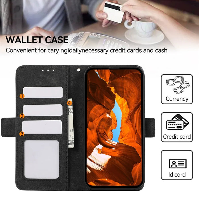 ABEEL For iPhone 14 Plus Wallet Case PU Leather RFID Blocking Phone Stand Cover - Black - 5