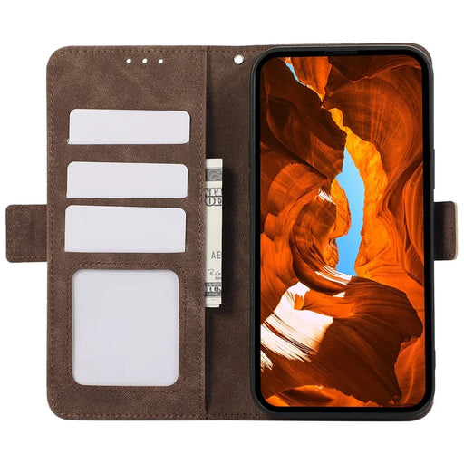ABEEL For Samsung Galaxy A14 5G / 4G Case PU Leather Phone Cover with RFID Blocking Card Holder - Brown - 2