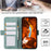 ABEEL For iPhone 15 Leather Case RFID Blocking Wallet Phone Cover Side Magnetic Clasp - Baby Blue - 5