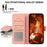 ABEEL For iPhone 14 Pro Wallet Case RFID Blocking Side Magnetic Clasp Smart Phone Cover - Pink - 4