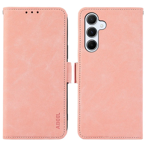 ABEEL For Samsung Galaxy A15 5G Case PU Leather Flip Magnetic Buckle Wallet Phone Cover - Pink - 1