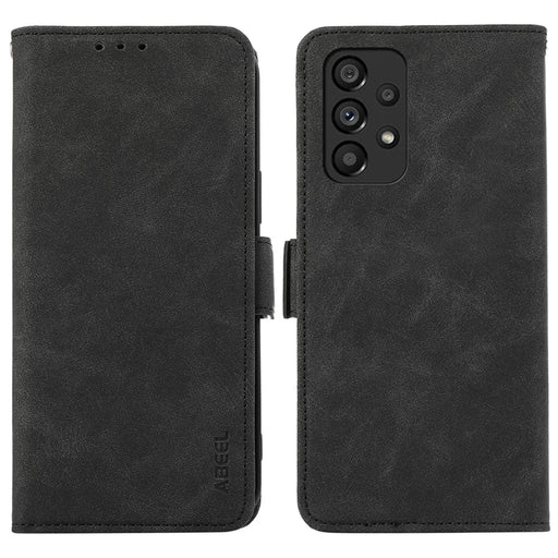 ABEEL For Samsung Galaxy A23 4G / A23 5G (Global Version) Case Side Magnetic Clasp Leather Phone Cover - Black - 1