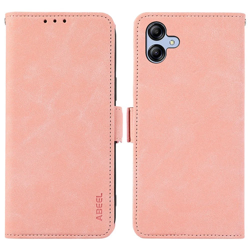 ABEEL For Samsung Galaxy A05 4G Case RFID Blocking Wallet Drop-proof Leather Phone Cover - Pink - 1