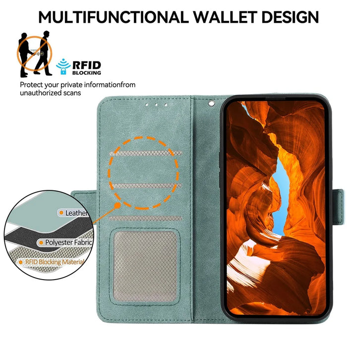ABEEL For Samsung Galaxy A05s 4G Side Magnetic Clasp Leather Case RFID Blocking Phone Cover - Baby Blue - 4