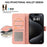 ABEEL For iPhone 15 Pro Max Wallet Case PU Leather Stand Blocking RFID Phone Cover - Pink - 4