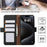ABEEL For iPhone 15 Pro Max Case RFID Blocking Leather Phone Cover Side Magnetic Clasp - Black - 5