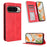 For Google Pixel 9 Pro / Pixel 9 Case Retro PU Leather Wallet Phone Cover Magnetic Auto-Absorbed - Red - 6
