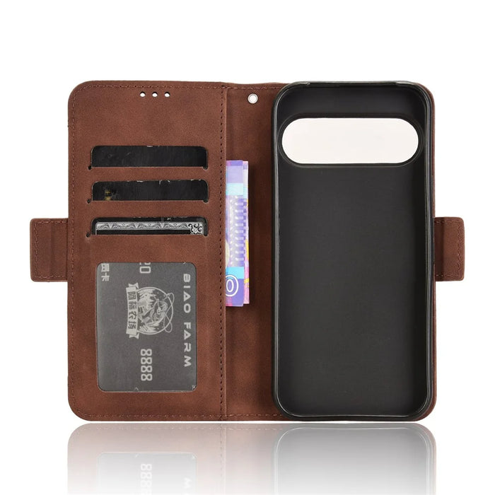 For Google Pixel 9 Pro / Pixel 9 Case Wallet Card Slots PU Leather + TPU Full Protection Phone Cover - Brown - 4