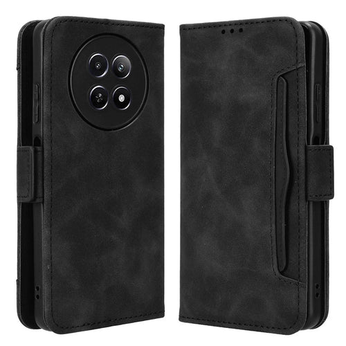 For Realme Narzo 70x 5G / C65 5G / Narzo N65 5G / 13 5G / 12 5G / 12x 5G Card Slots Case Anti-Drop Magnetic Closure Leather Phone Cover - Black - 1