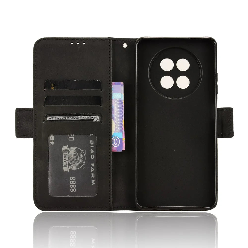 For Realme Narzo 70x 5G / C65 5G / Narzo N65 5G / 13 5G / 12 5G / 12x 5G Card Slots Case Anti-Drop Magnetic Closure Leather Phone Cover - Black - 5