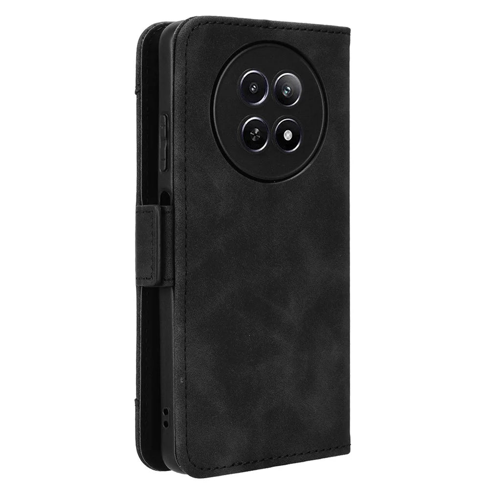 For Realme Narzo 70x 5G / C65 5G / Narzo N65 5G / 13 5G / 12 5G / 12x 5G Card Slots Case Anti-Drop Magnetic Closure Leather Phone Cover - Black - 7