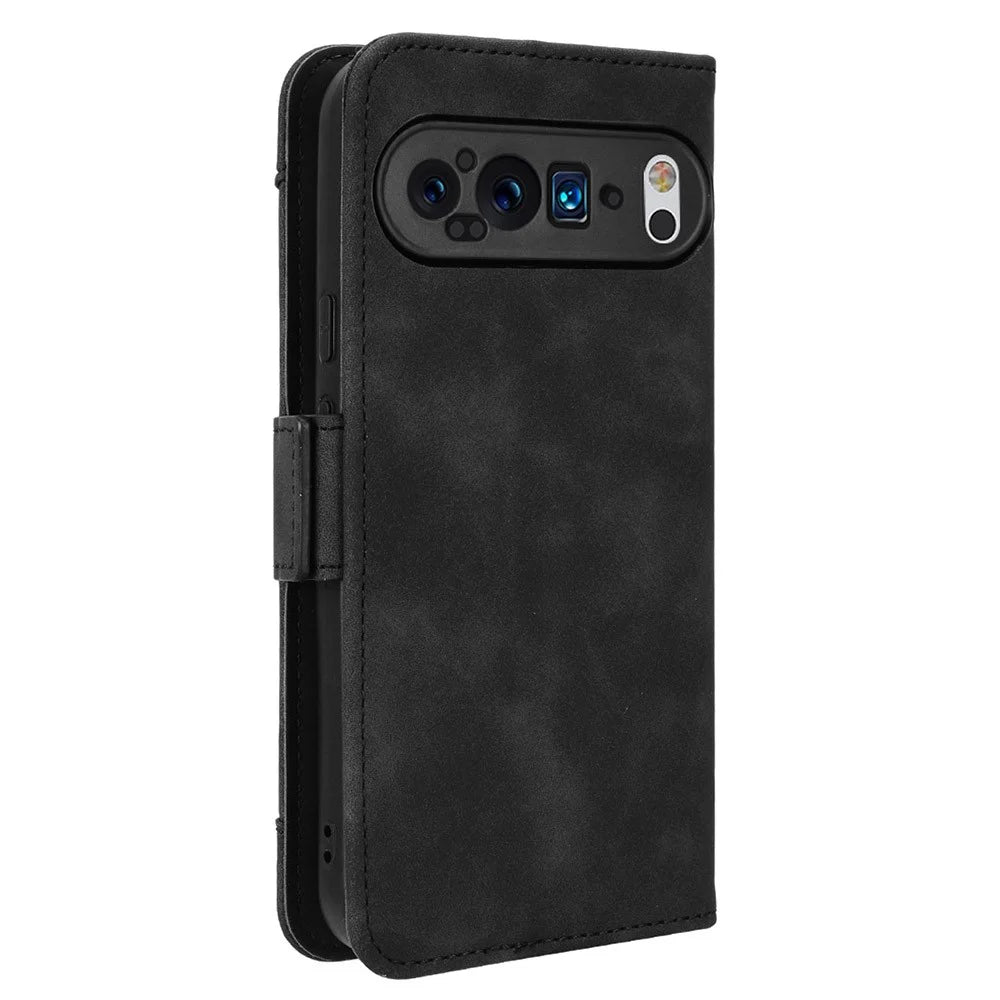 For Google Pixel 9 Pro XL Case PU Leather Stand Wallet Phone Cover with Multi Card Slots - Black - 7