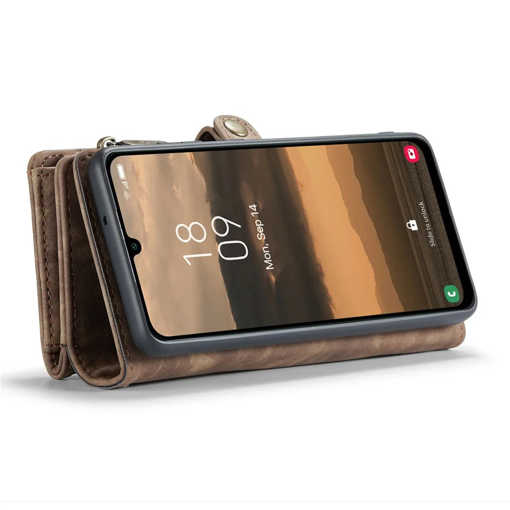 For Samsung Galaxy A25 5G (Global) (161mm) Phone Cases CASEME 008 Leather Cover with Detachable Wallet and Strap - Brown - 6