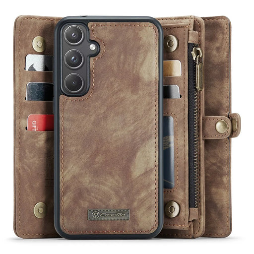 For Samsung Galaxy A55 5G Phone Cases CASEME 008 Leather Cover with Detachable Wallet and Strap - Brown - 2