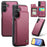 For Samsung Galaxy A15 4G / 5G Phone Case CASEME C22 Leather Back Cover with RFID Blocking Card Slots - Red - 1