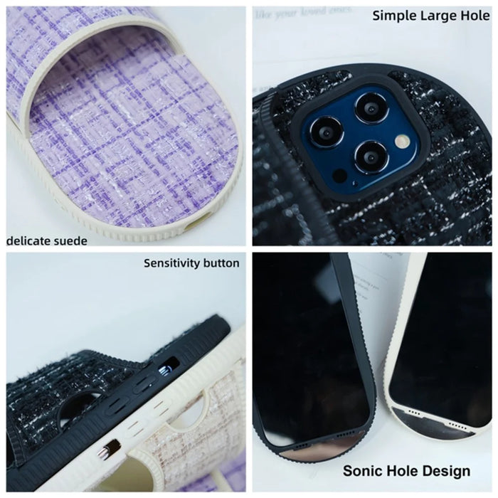 For iPhone 12 Pro Max Kickstand Case Slipper Design TPU Phone Cover - Black - 7