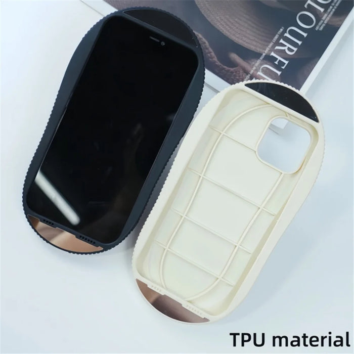 For iPhone 15 Pro Max Shockproof Phone Case Slipper Design Kickstand TPU Phone Cover - Black - 6