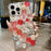 For iPhone 12 / 12 Pro Case Rose Flowers Pearls Rhinestones Decor PC+TPU Phone Cover - Red - 2